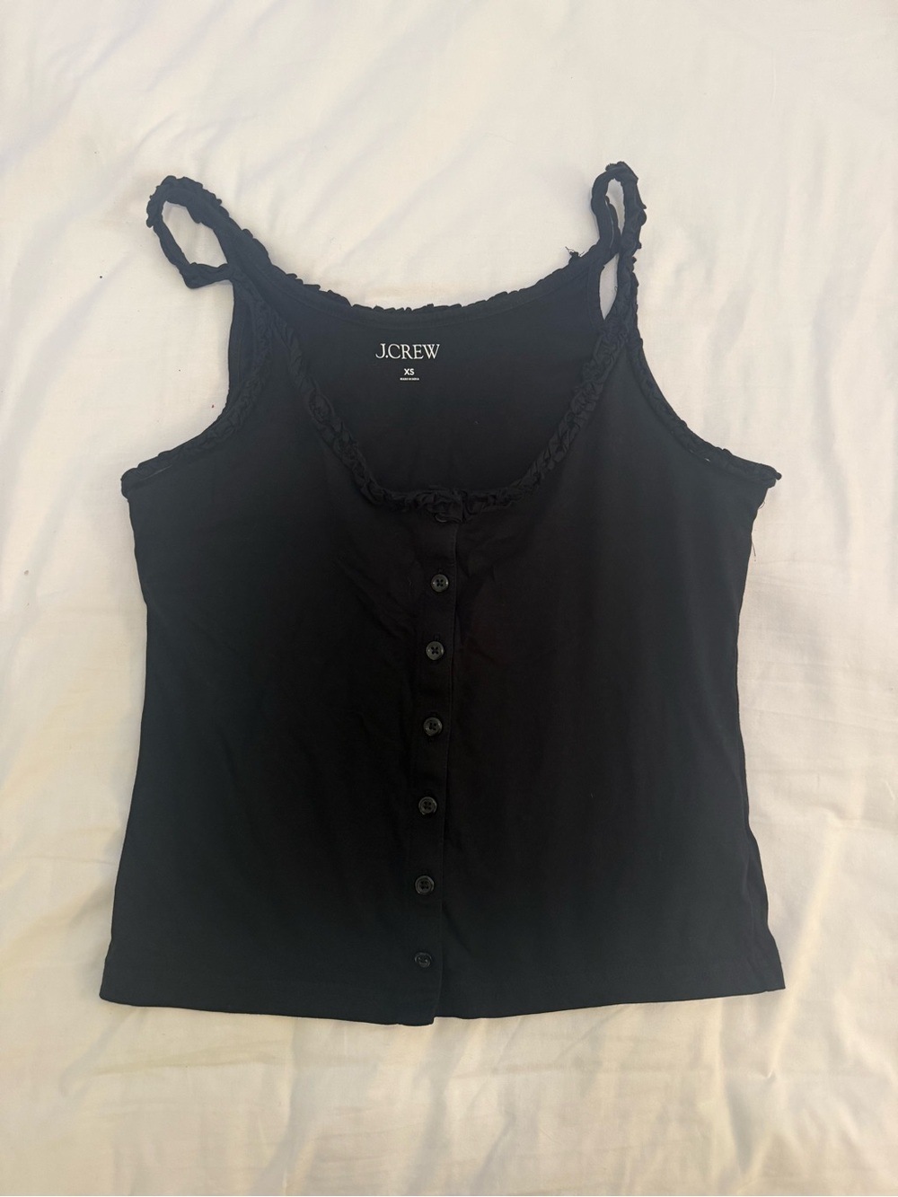 J.Crew Ruffle Button Tank Top - Picture 2 of 4
